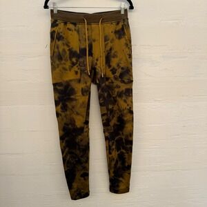 Lululemon At Ease Jogger Size S Gold Spice Black Tie Dye Men Textured Sweatpants